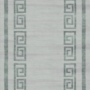 Tappeto contemporaneo Artorient della collezione Atzeca Arazi Home, grigio con decorazione etnica a greche grigie