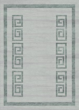 Tappeto contemporaneo Artorient della collezione Atzeca Arazi Home, grigio con decorazione etnica a greche grigie
