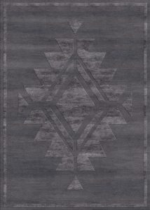 Tappeto contemporaneo Artorient della collezione Atzeca Arazi Home, grigio con decorazione etnica più chiara