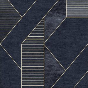 tappeto moderno arazi home collezione contemporanea essential lines blu e oro