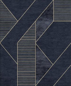 tappeto moderno arazi home collezione contemporanea essential lines blu e oro