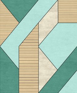 tappeto moderno arazi home collezione contemporanea essential lines azzurro, verde e beige