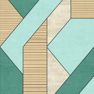 tappeto moderno arazi home collezione contemporanea essential lines azzurro, verde e beige