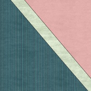 Tappeto contemporaneo Artorient della collezione Essential Lines Arazi Home, rosa, verde e azzurro a fasce, effetto Vintage