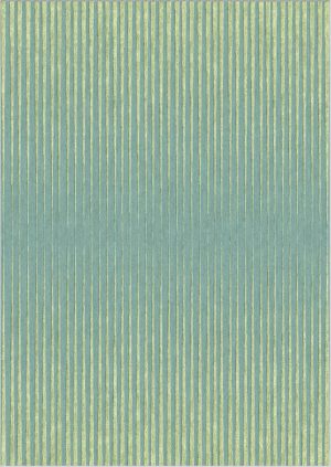 Tappeto contemporaneo Artorient della collezione Lotus Arazi Home, verde con fasce effetto zebrato azzurre