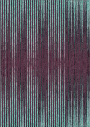 Tappeto contemporaneo Artorient della collezione Lotus Arazi Home, viola con fasce effetto zebrato azzurre
