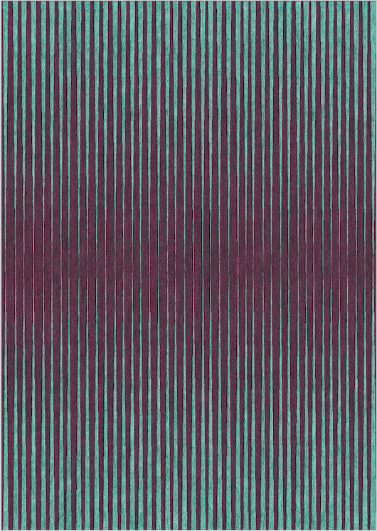 Tappeto contemporaneo Artorient della collezione Lotus Arazi Home, viola con fasce effetto zebrato azzurre