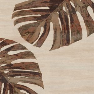 Tappeto contemporaneo Artorient della collezione Leaves Arazi Home, crema con foglie marrone