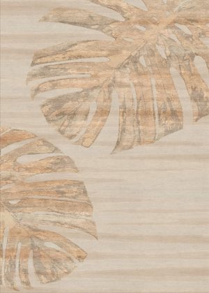 Tappeto contemporaneo Artorient della collezione Leaves Arazi Home, crema con foglie più chiare