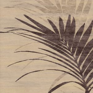 Tappeto contemporaneo Artorient della collezione Leaves Arazi Home, beige con foglia nera e marrone