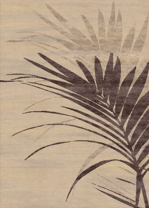 Tappeto contemporaneo Artorient della collezione Leaves Arazi Home, beige con foglia nera e marrone