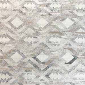 tappeto kilim lounge contemporaneo beige, con motivo decorativo geometrico a rombi marroni e grigi