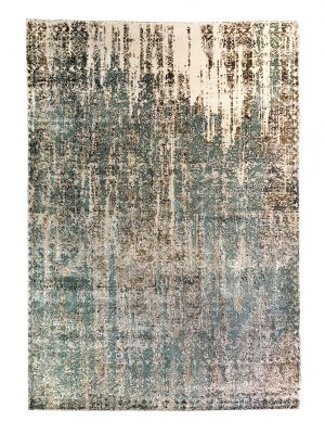 Tappeto contemporaneo Artorient della collezione Oxid Arazi Home con macchie di colore beige, verdi e marroni