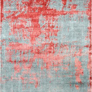 Tappeto contemporaneo Oxid con sfumature grigie e rosse della collezione Artorient Arazi Home