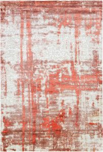 Tappeto contemporaneo Oxid con sfumature argento e rosse della collezione Artorient Arazi Home