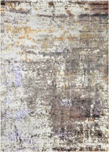 Tappeto contemporaneo Oxid con sfumature marroni, argento e grigie della collezione Artorient Arazi Home