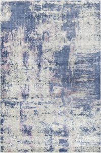 Tappeto contemporaneo Oxid con sfumature azzurre, argento e grigie della collezione Artorient Arazi Home