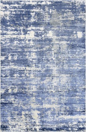 Tappeto contemporaneo Oxid con sfumature azzurre, argento e grigie della collezione Artorient Arazi Home