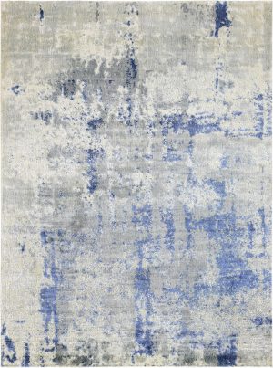 Tappeto contemporaneo Oxid con sfumature azzurre, argento e grigie della collezione Artorient Arazi Home