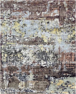 Tappeto contemporaneo Imperial Arazi Home della collezione Artorient, mix di colori bianco, grigio, giallo e marrone