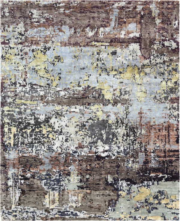Tappeto contemporaneo Imperial Arazi Home della collezione Artorient, mix di colori bianco, grigio, giallo e marrone