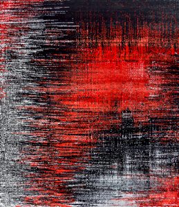 Tappeto contemporaneo Riviera Arazi Home della collezione Artorient, mix di sfumature di nero, rosso e grigio