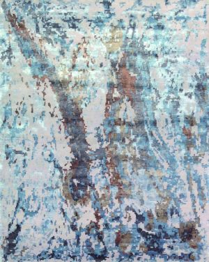 Tappeto contemporaneo Riviera Arazi Home della collezione Artorient, mix di sfumature di grigio, marrone e blu