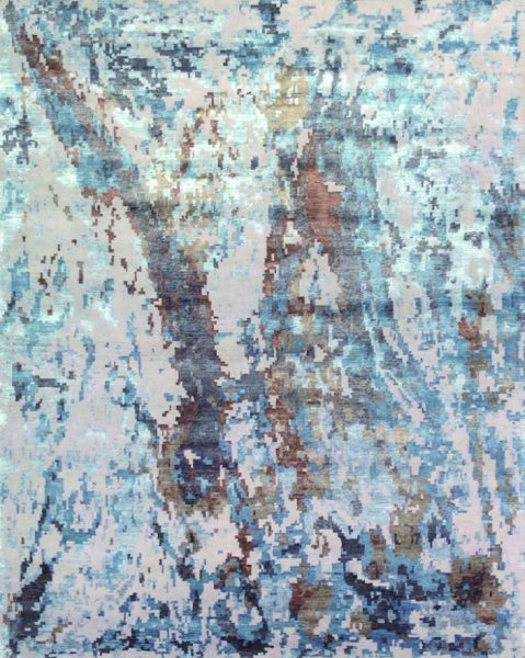 Tappeto contemporaneo Riviera Arazi Home della collezione Artorient, mix di sfumature di grigio, marrone e blu