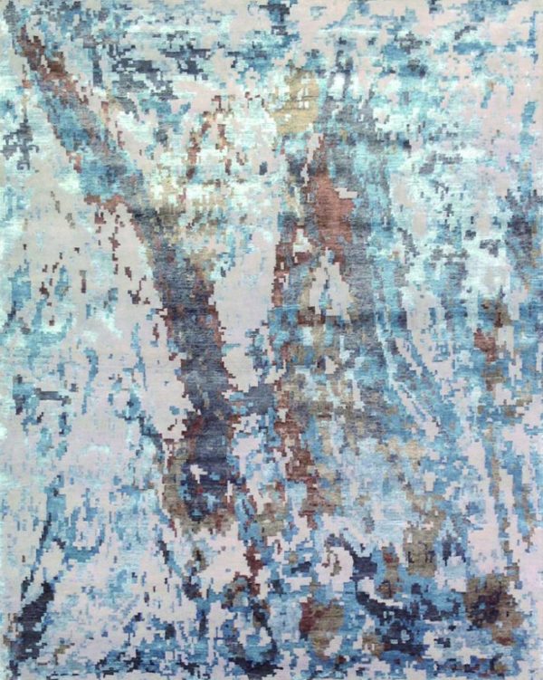 Tappeto contemporaneo Riviera Arazi Home della collezione Artorient, mix di sfumature di grigio, marrone e blu