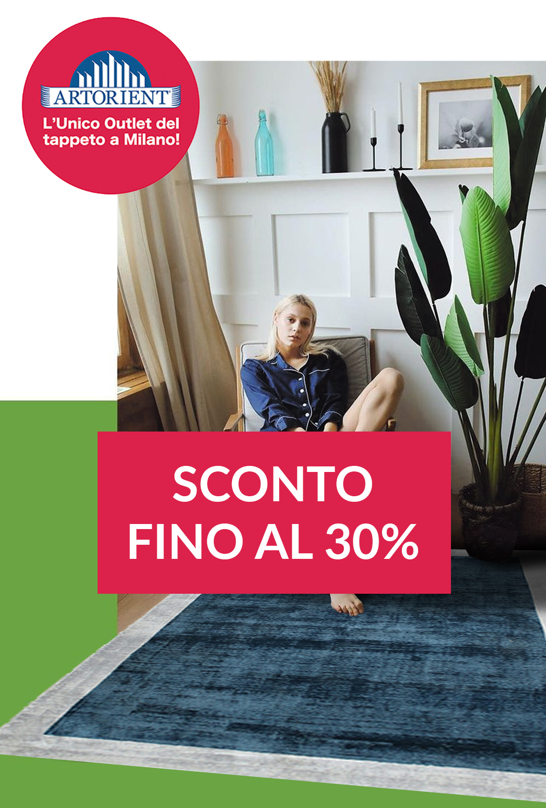 Locandina sconto 30% tappeti Artorient