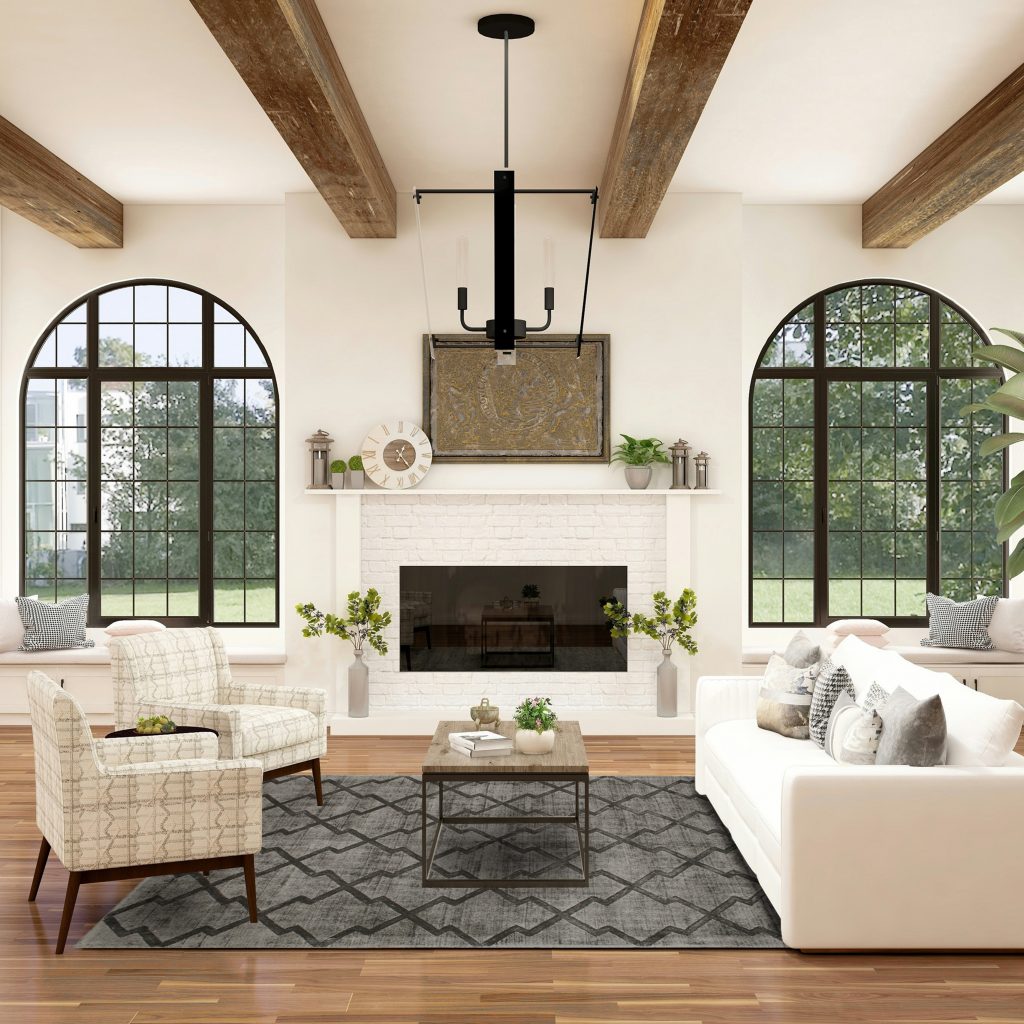 tappeto moderno bilbao cut artorient su parquet scuro