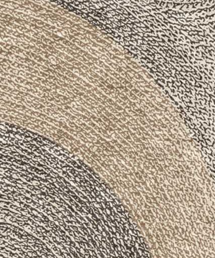 Tappeto contemporaneo Arazi Collection linea Nature marrone chiaro e bianco con decorazione a cerchi nera e bianca