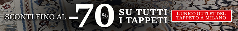 banner footer pubblicità ottobre speciale - sconti da artorient su tutti i tappeti (tappeti decorativi blu e bianchi a fiori come sfondo della scritta promozionale)