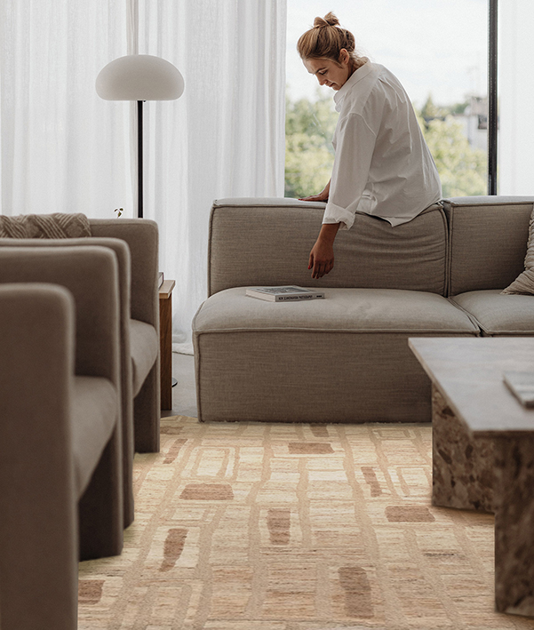 tappeto moderno nature in stile japandi