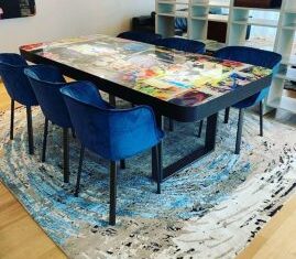 Tappeto moderno riviera in ufficio creativo artistico contemporaneo