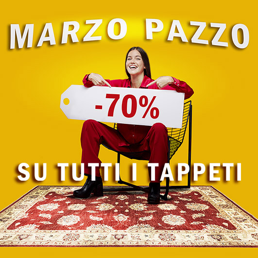immagine promozionale artorient 70% di sconto su tutti i tappeti per mese di marzo
