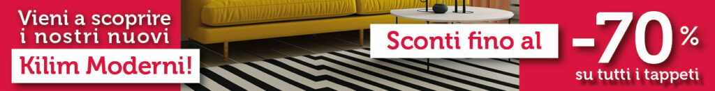 immagine promozionale artorient 70% di sconto su tutti i tappeti Kilim moderni per mese di aprile