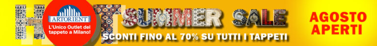 Banner promozione di agosto, 70% su tutti i tappeti