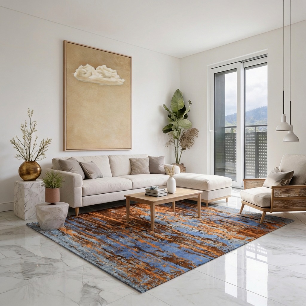 pavimento milanese antico in marmo con tappeto artorient