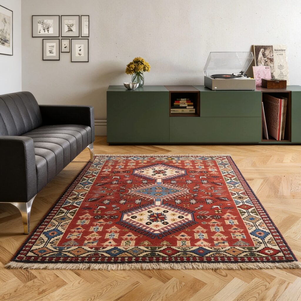 pavimento milanese antico parquet a spina di pesce con tappeto artorient